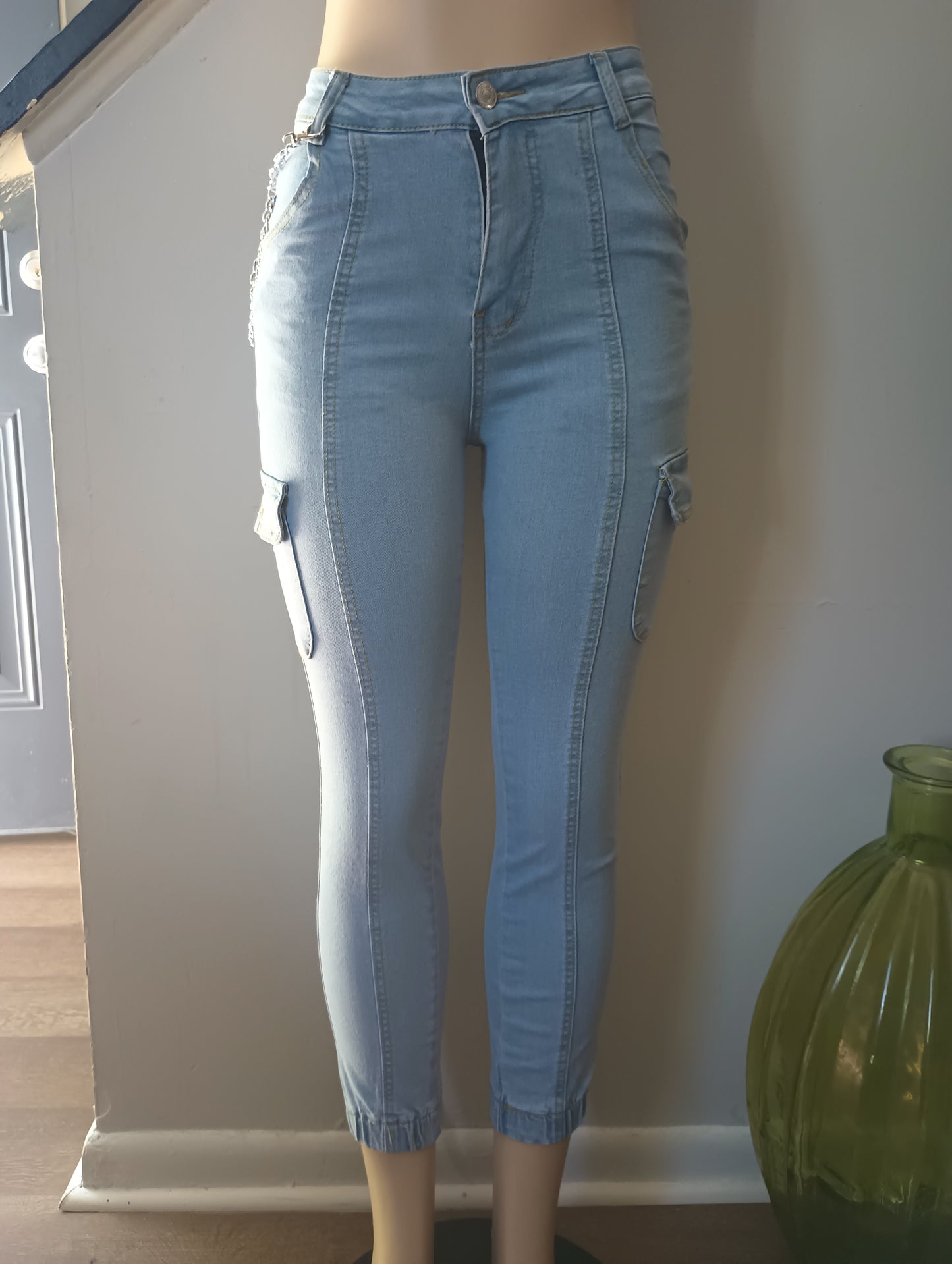 Blue denim skinny fit jeans